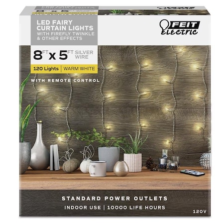 Feit Electric Feit LED String Lights Warm White 5 ft. 120 lights FY8-120/CURTAIN
